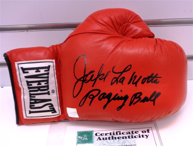 Jake Lamotta Autographed Boxing Glove