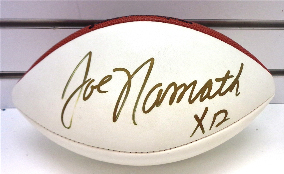 Joe Namath Autographed White Panel Football