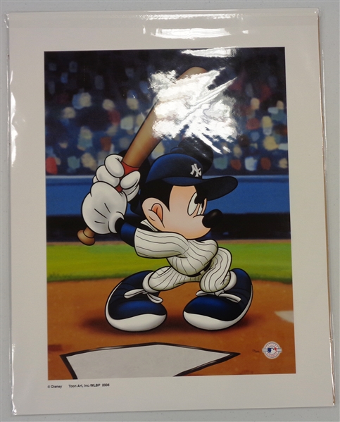NY Yankees Mickey Mouse 16x20 Lithograph