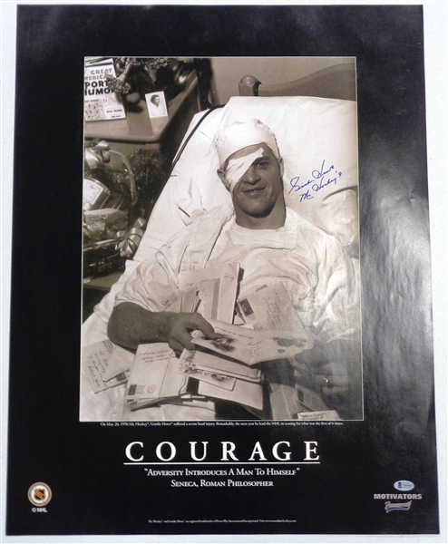 Gordie Howe Autographed "Courage" Poster