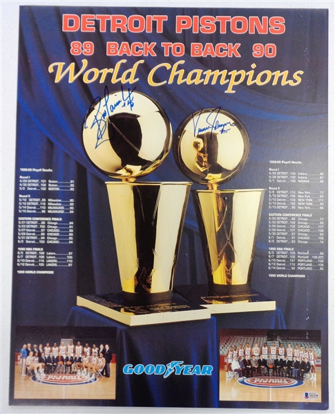 Laimbeer & Johnson Autographed 18x24 Poster