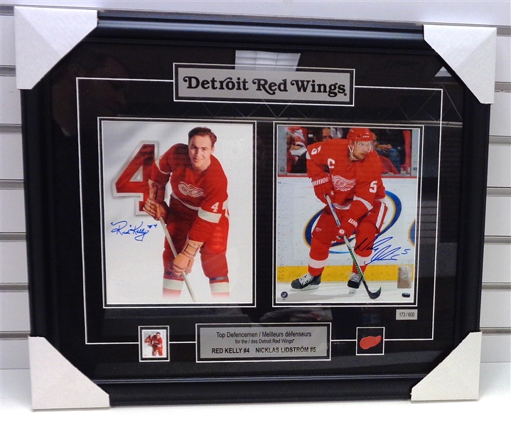 Red Kelly & Nick Lidstrom Autographed 8x10 Framed Collage