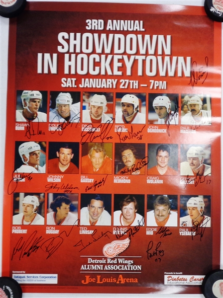 Red Wings Alumni Team Signed Showdown in Motown 18x24 Poster