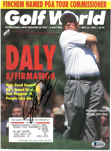 John Daly Autographed Magazine Cover
