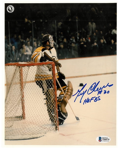 Gerry Cheevers Autographed 8x10 Photo w HOF