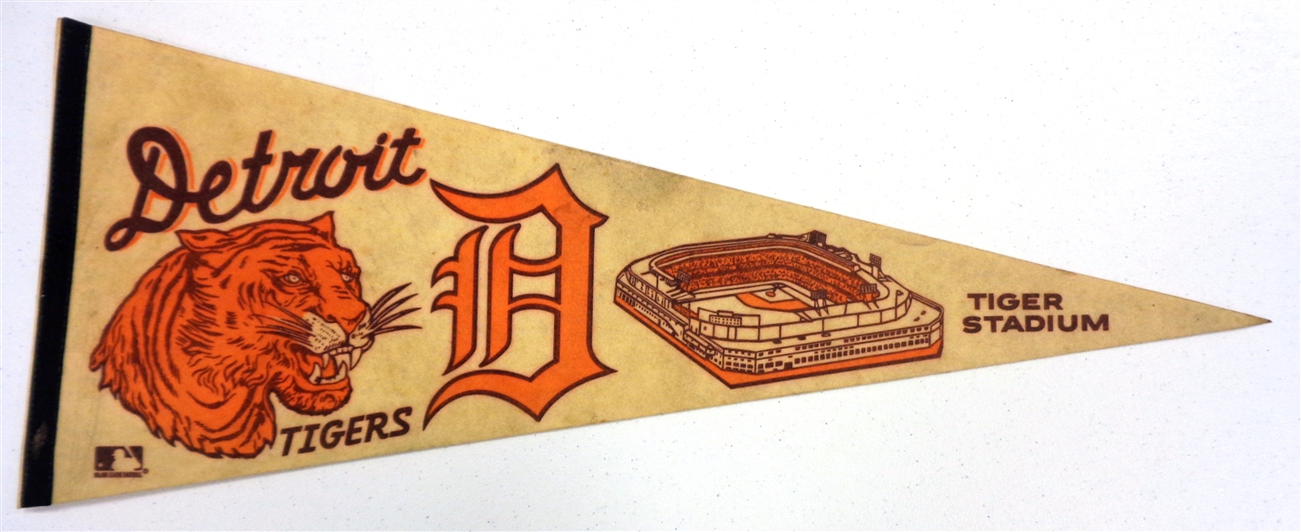 1960s Detroit Tigers Tiger Stadium Pennant