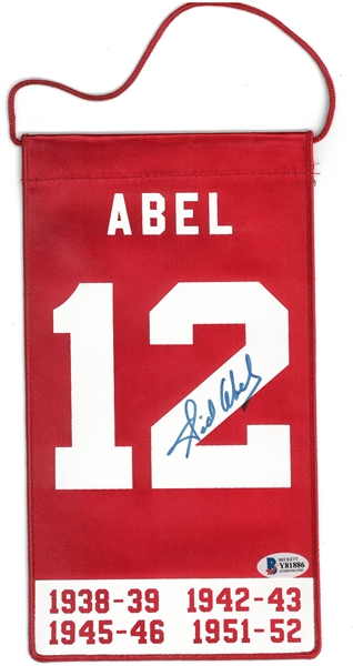 Sid Abel Autographed 5x10 Mini Banner