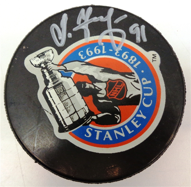 Sergei Fedorov Autographed 93 Game Puck