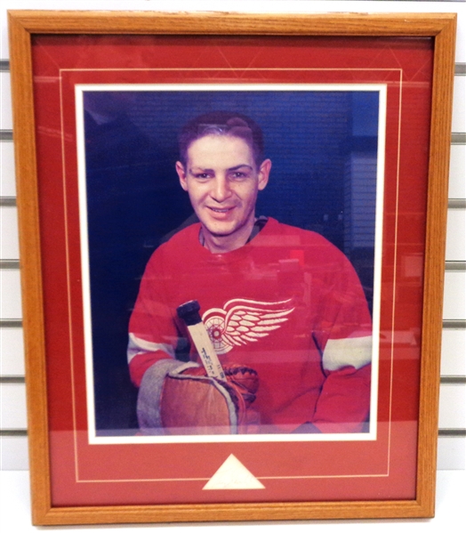 Terry Sawchuk Autographed Framed Cut with Photo