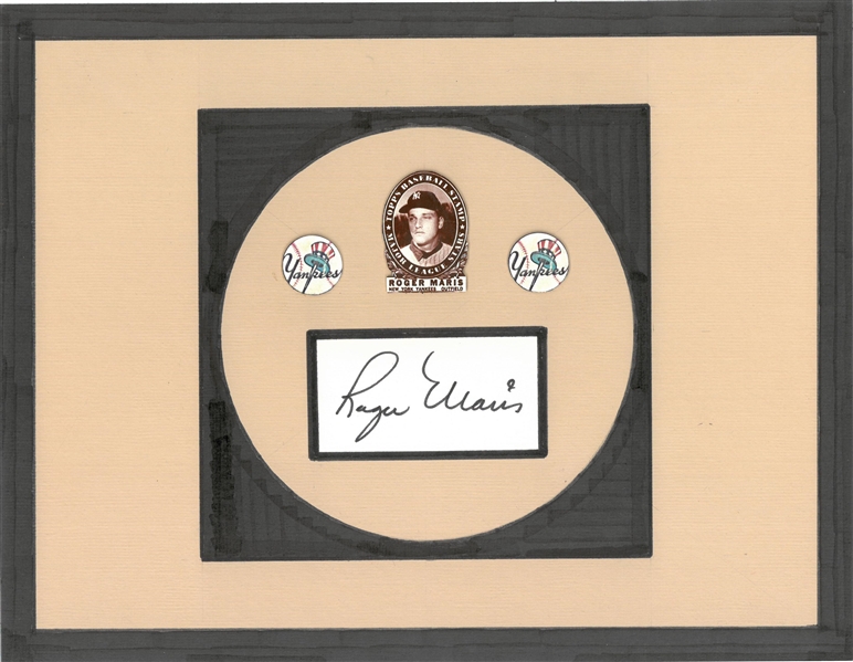 Roger Maris Autographed Cut Display