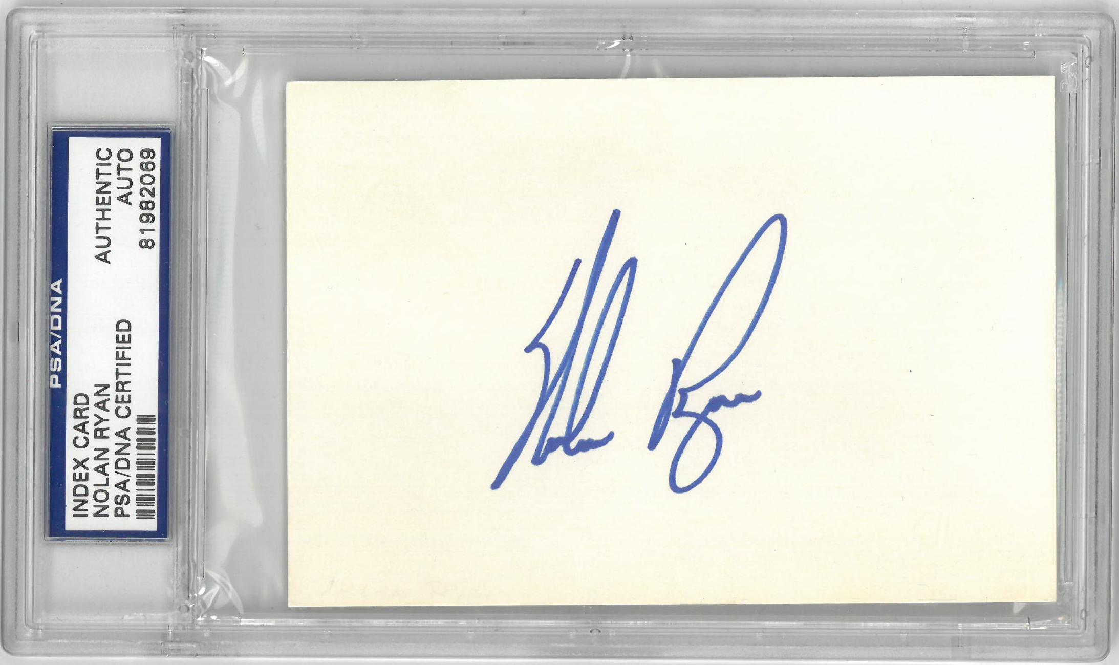 Lot Detail - Nolan Ryan Autographed 3x5 Index Card