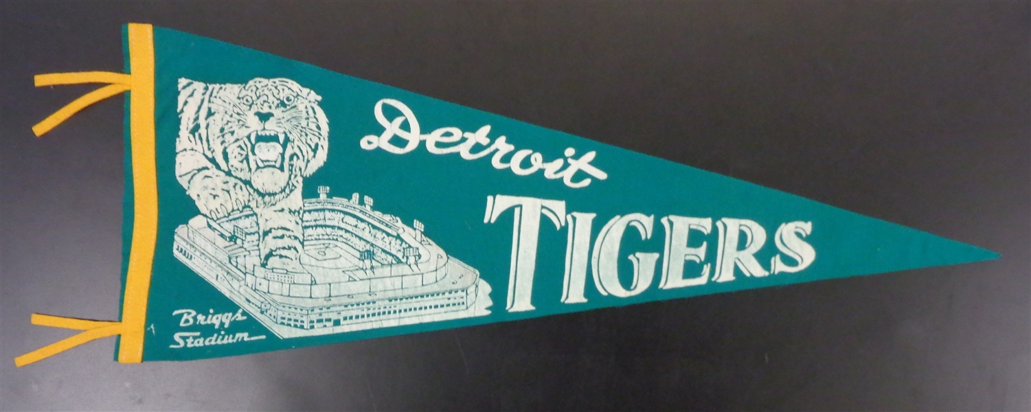 Detroit Tigers 1950s Briggs Stadium Pennant