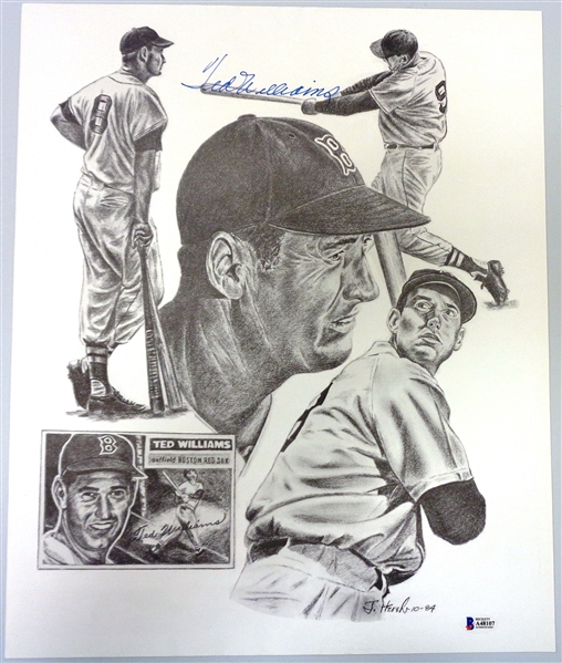 Ted Williams Autographed 14x17 Lithograph