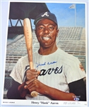 Hank Aaron Autographed 16x20 Lithograph