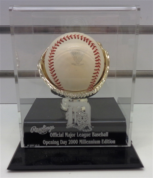 Comerica Park Inaugural Game Baseball 2000 Detroit Tigers w/ Case