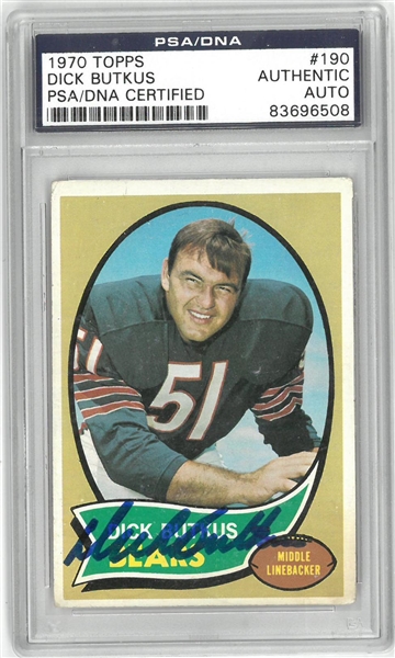 Dick Butkus Autographed 1970 Topps Card