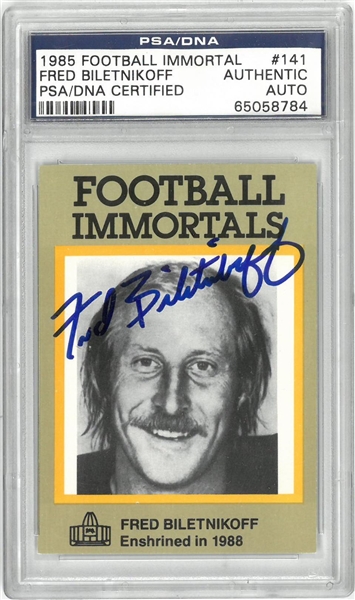 Fred Biletnikoff Autographed 1985 Football Immortals Card