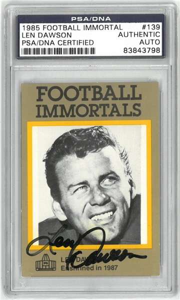 Len Dawson Autographed 1985 Football Immortals Card