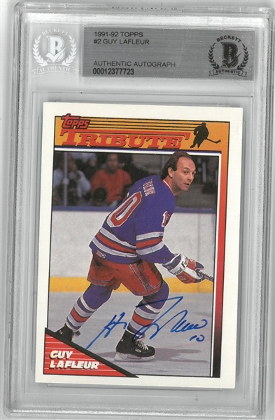 Guy Lafleur Autographed 1991/92 Topps