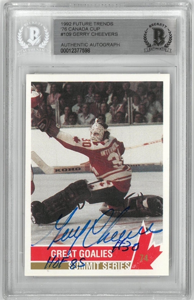 Gerry Cheevers Autographed 1992 Future Trends