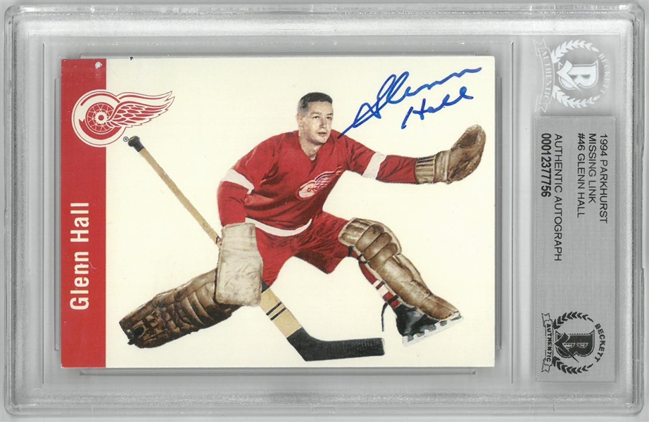 Glenn Hall Autographed 1994 Parkhurst Missing Link