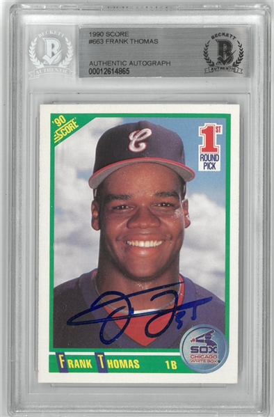 Frank Thomas Autographed 1990 Score Rookie Card