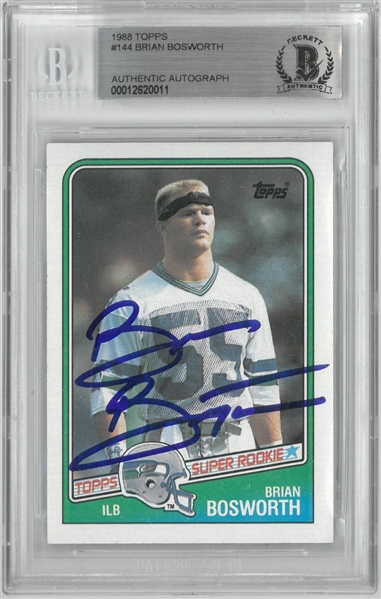 Brian Bosworth Autographed 1988 Topps Rookie Card