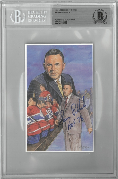 Sam Pollock Autographed Legends of Hockey Card