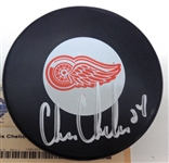 Chris Chelios Autographed Red Wings Puck