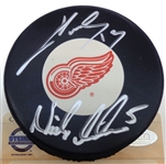 Pavel Datsyuk & Nick Lidstrom Autographed Red Wings Puck