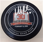 Martin Brodeur Autographed Jersey Retirement Puck