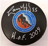 Larry Murphy Autographed Hall of Fame Puck w/ HOF