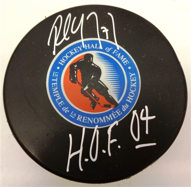 Paul Coffey Autographed Hall of Fame Puck w/ HOF