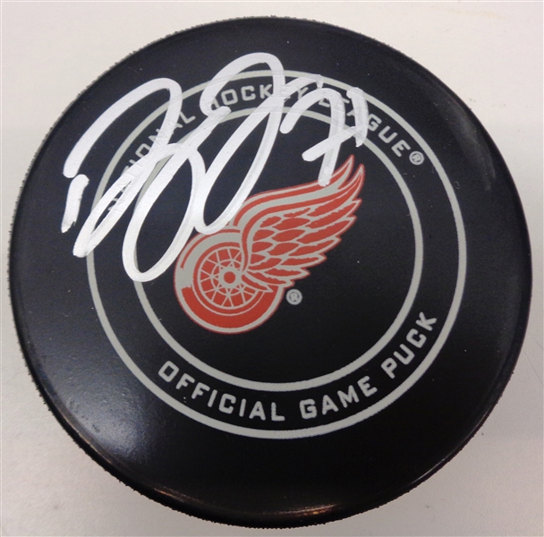 Dylan Larkin Autographed 2018/19 Red Wings Game Puck