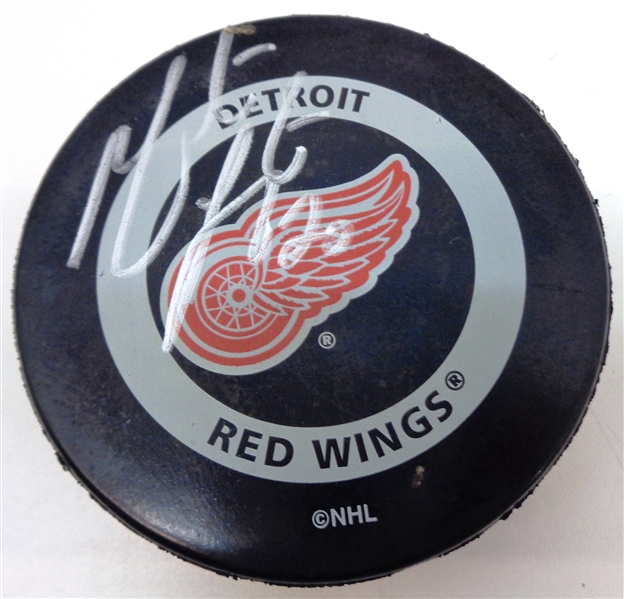 Martin Lapointe Autographed Red Wings Puck