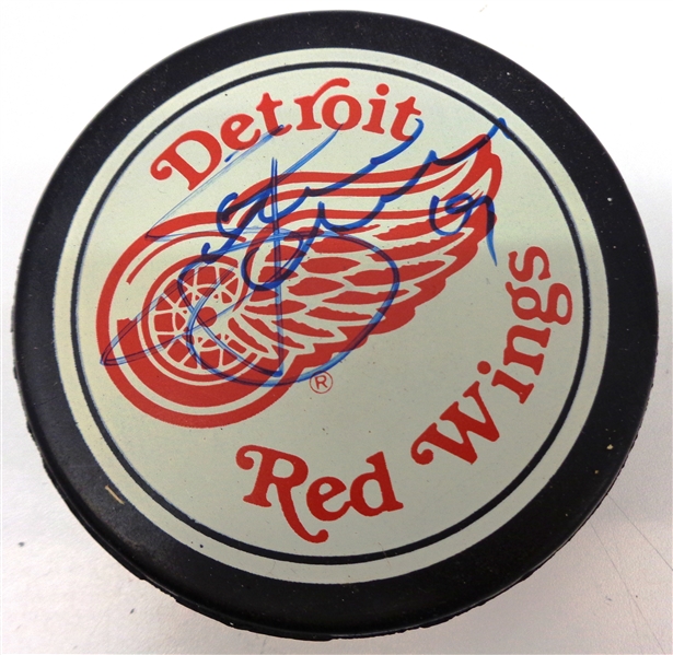 Steve Yzerman Autographed Red Wings Game Puck
