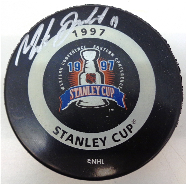 Matthieu Dandenault Autographed 1997 Stanley Cup Puck