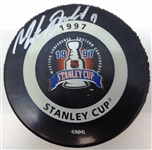 Matthieu Dandenault Autographed 1997 Stanley Cup Puck