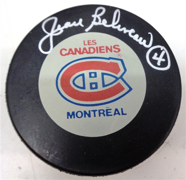 Jean Beliveau Autographed Canadiens Puck