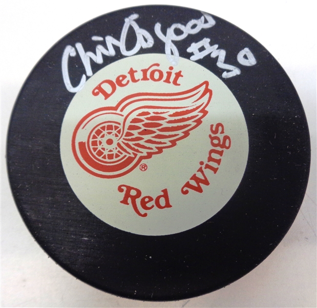 Chris Osgood Autographed Red Wings Puck
