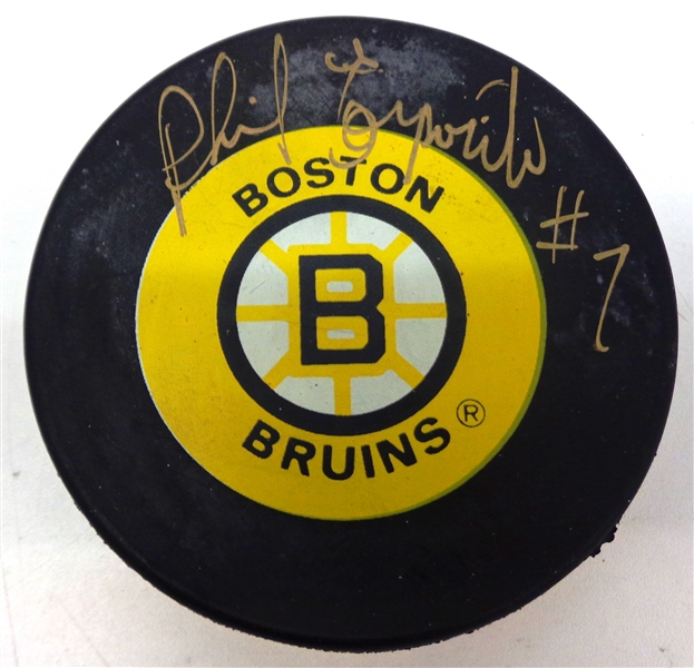 Phil Esposito Autographed Bruins Puck
