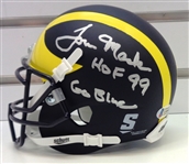 Ty Law & Tom Mack Autographed Michigan Mini Helmet