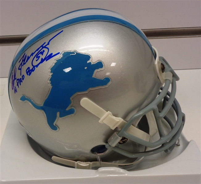 Ed Flanagan Autographed Lions Mini Helmet w/ 4X Pro Bowl