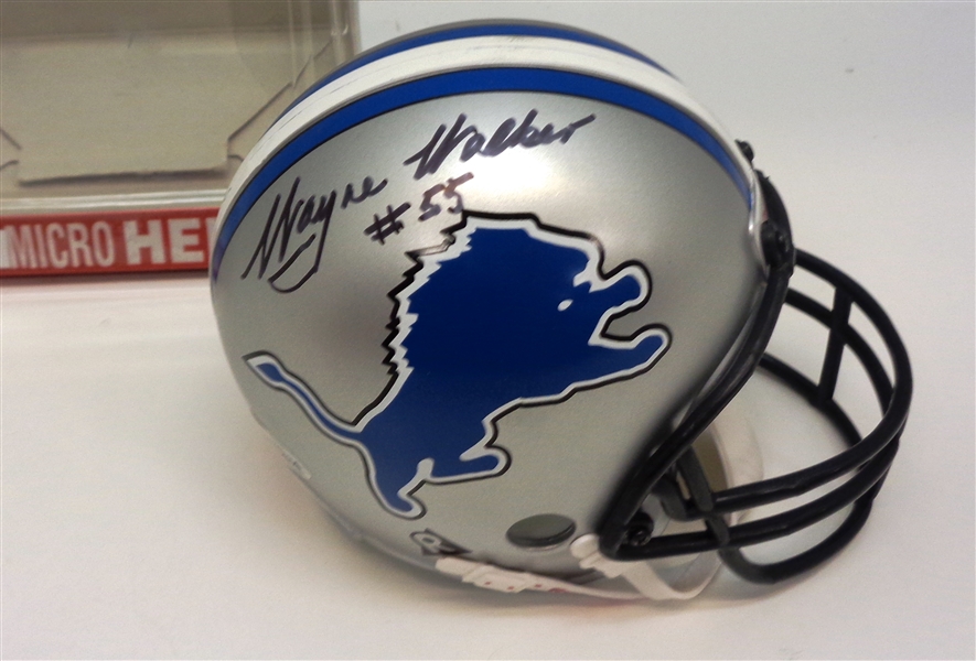 Wayne Walker Autographed Detroit Lions Micro Mini Helmet