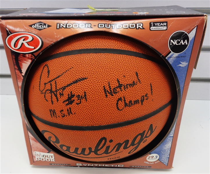 Andre Hutson Autographed Basketball w/ MSU National Champs