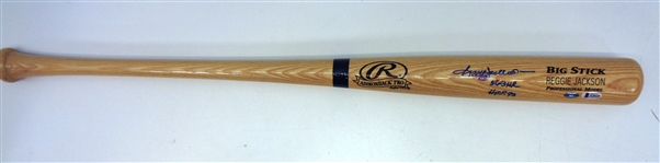 Reggie Jackson Autographed Bat w/ HRs/HOF