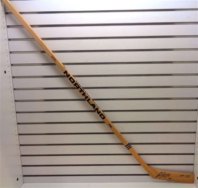 Rod Langway Autographed Stick w/ 1983/84 Norris