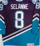 Teemu Selanne Autographed Ducks Jersey