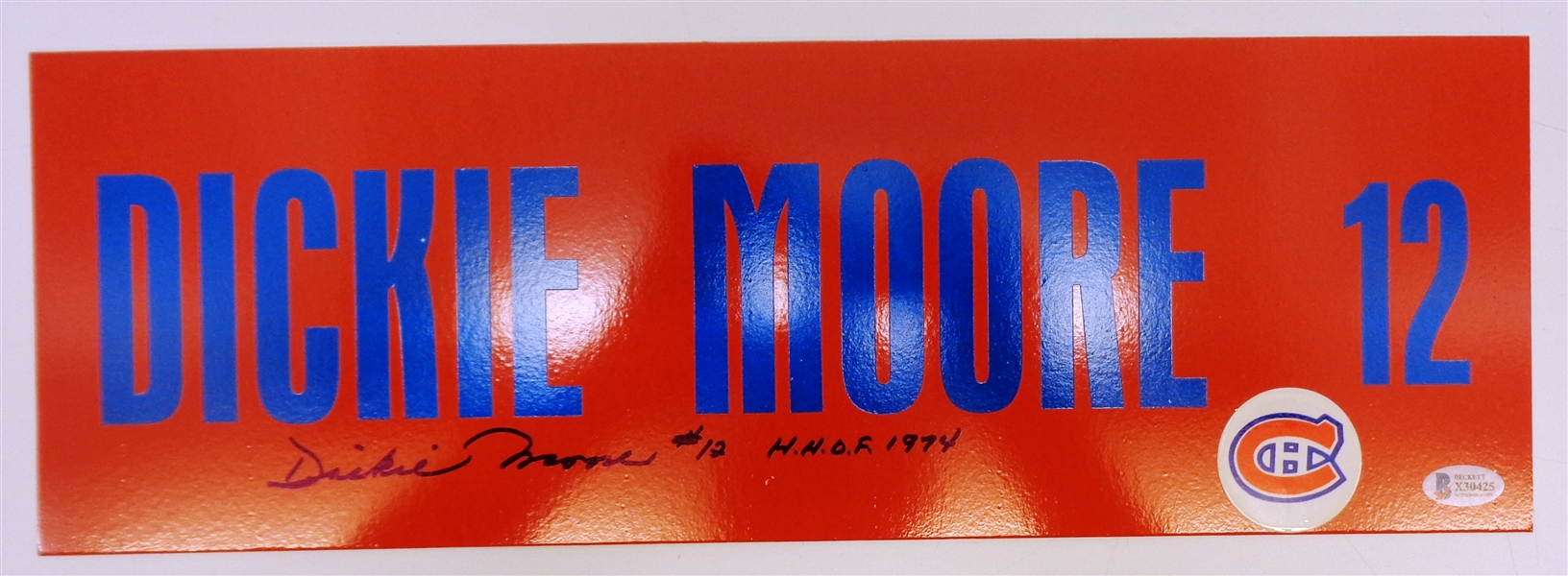 Dickie Moore Autographed Street Sign