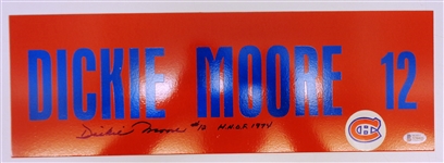 Dickie Moore Autographed Street Sign